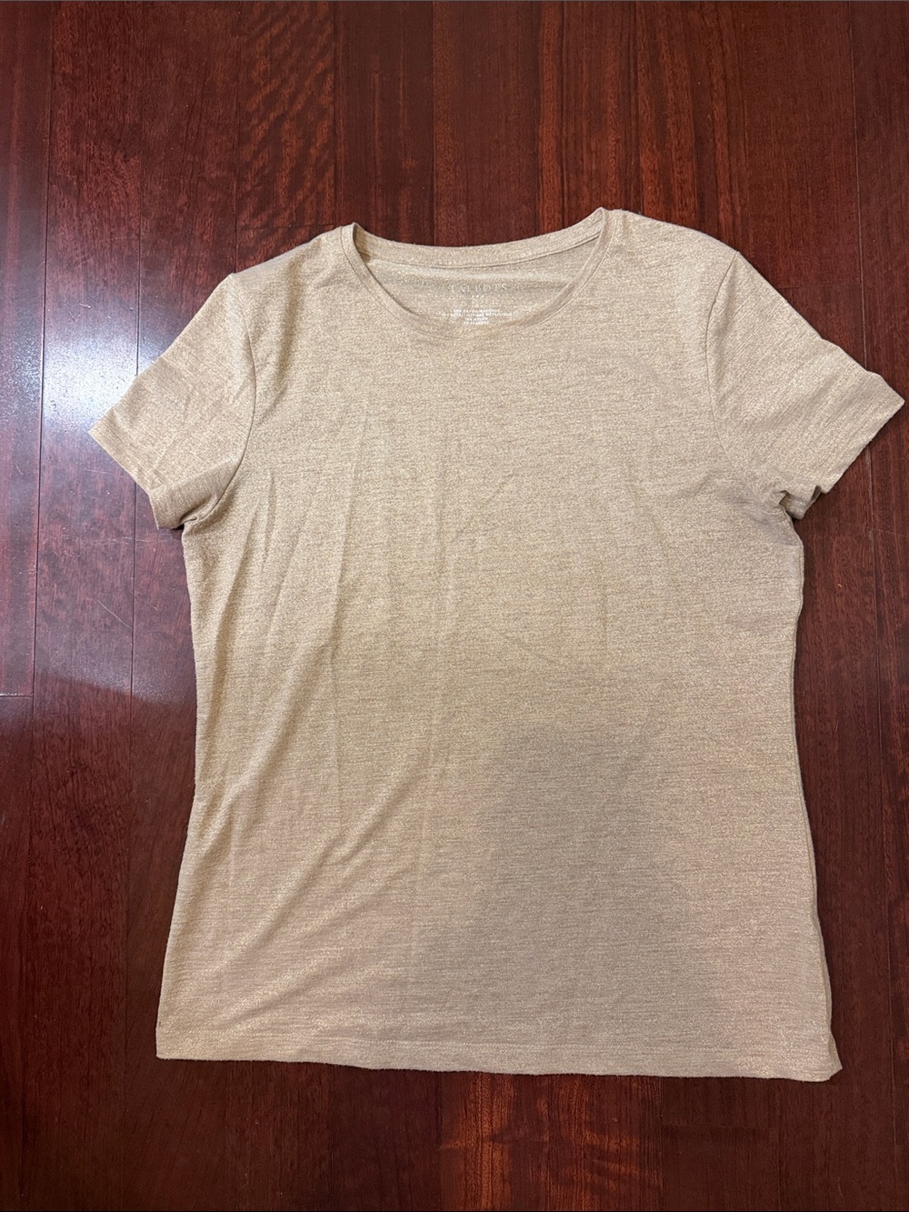 Talbots Short Sleeve Crewneck Tee in Light Beige